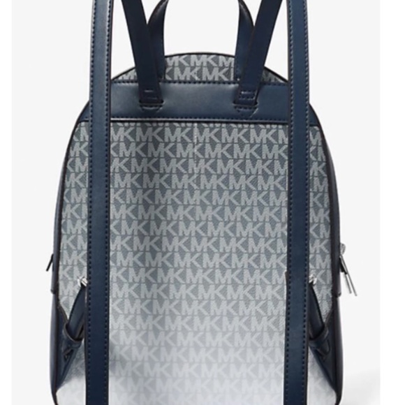 Michael Kors Women's Jaycee Medium Ombré Signature Logo Backpack (Navy) - Picture 8 of 8